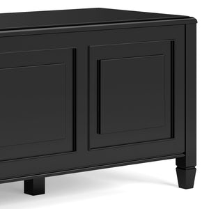 English Elm Connaught Storage Bench Trunk – Elegant Black Handcrafted Wood With Ample Hidden Storage & Style B136P158536