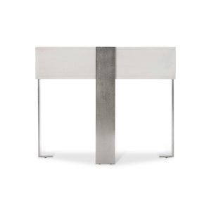 Bernhardt Bernhardt Solaria Rustic Modern 1-Drawer Nightstand With Usb, Weathered Bone Veneer & Nickel Tripod Legs 310232