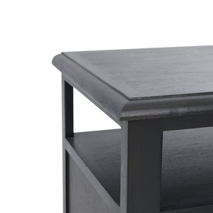 English Elm Christopher Knight Home® - NIGHTSTAND Rustic Dark Grey Acacia Wood with Cane Webbing, Cabinet + Open Shelf Storage, 15.75"W x 24"H 71931.00DGRY