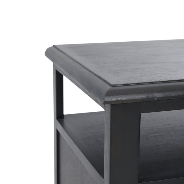 English Elm Christopher Knight Home® - NIGHTSTAND Rustic Dark Grey Acacia Wood with Cane Webbing, Cabinet + Open Shelf Storage, 15.75"W x 24"H 71931.00DGRY