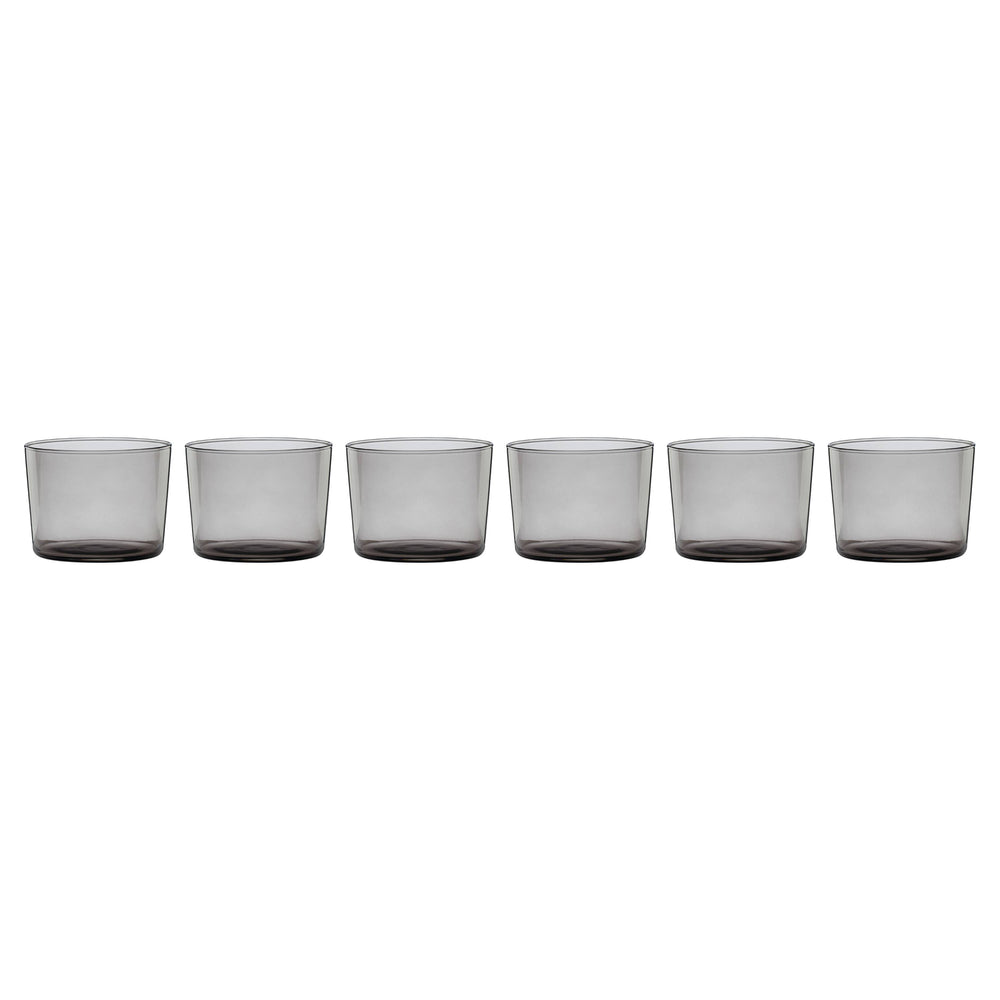 Lenox Oneida Stackables Smoke Short Glasses, Set of 6 Taupe ,Grey, SMOKE GLASS,CRYSTAL 895981