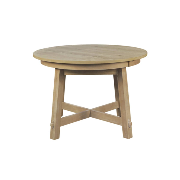 Ivy Round to Oval Rubberwood Dining Table with Leaf Seats Six Scandinavian Style