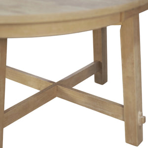 Ivy Round to Oval Rubberwood Dining Table with Leaf Seats Six Scandinavian Style