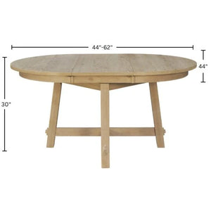 Ivy Round to Oval Rubberwood Dining Table with Leaf Seats Six Scandinavian Style