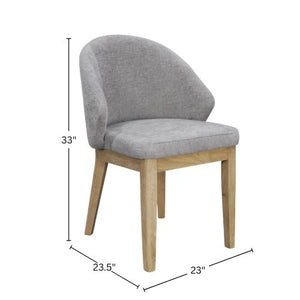 Ivy Upholstered Dining Chairs Set of 2 Rubberwood Base Scandinavian Style Padded Seat