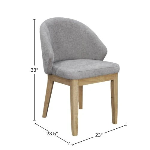 Ivy Upholstered Dining Chairs Set of 2 Rubberwood Base Scandinavian Style Padded Seat