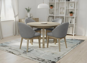 Ivy Upholstered Dining Chairs Set of 2 Rubberwood Base Scandinavian Style Padded Seat