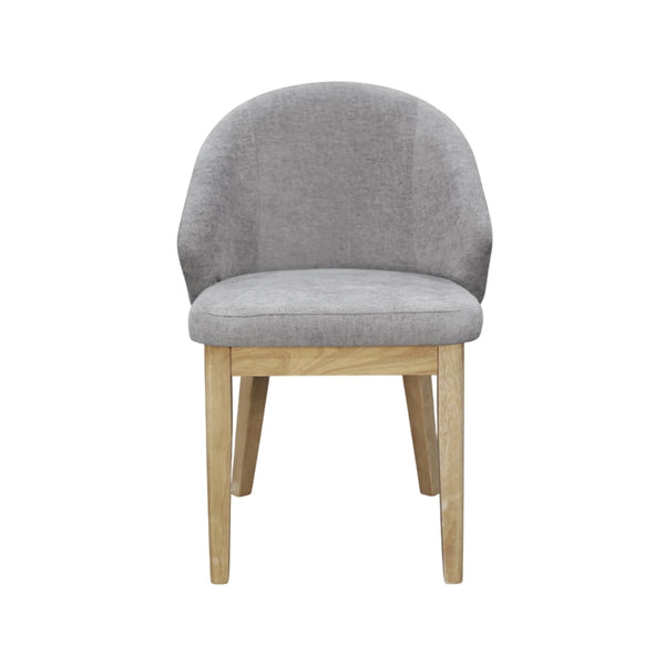 Ivy Upholstered Dining Chairs Set of 2 Rubberwood Base Scandinavian Style Padded Seat