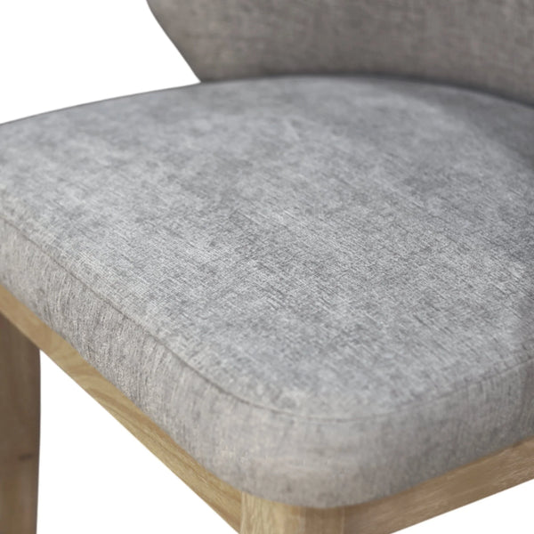 Ivy Upholstered Dining Chairs Set of 2 Rubberwood Base Scandinavian Style Padded Seat