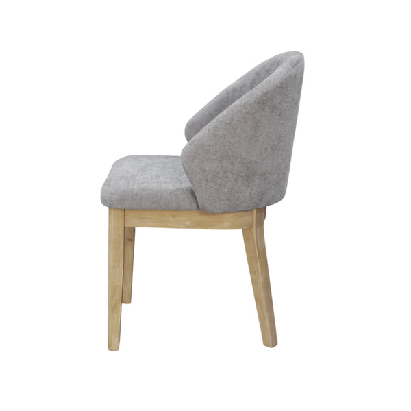 Ivy Upholstered Dining Chairs Set of 2 Rubberwood Base Scandinavian Style Padded Seat