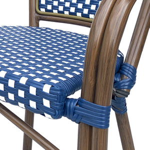 English Elm Bistro Wicker Outdoor Dining Chairs Set of Two with Rust Resistant Aluminum Frame Patio 72905.00NVY