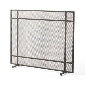 English Elm Christopher Knight Home® - FIRE Screen Black & Gold Iron Fireplace Guard — Decorative Mesh Safety Shield 42.75x33.25x3 in 65183.00BBGLD