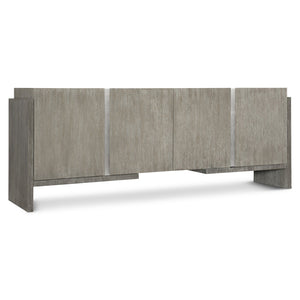 Bernhardt Bernhardt Modern-Rustic Foundations 4-Door Buffet — Two-Tone Light/Dark Shale, Ventilated Media Storage, Heirloom Craftsmanship 306131