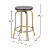 Christopher Knight Home® - Noble House - Skyla Modern Industrial Swiveling Counter Stool (Set of 2)