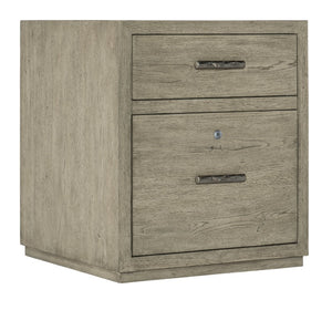 Hooker Furniture Linville Rustic-Mink File Cabinet With Locking Lower Drawer, Oak Veneer Grain & Antique Pewter Pulls 6150-10416-85