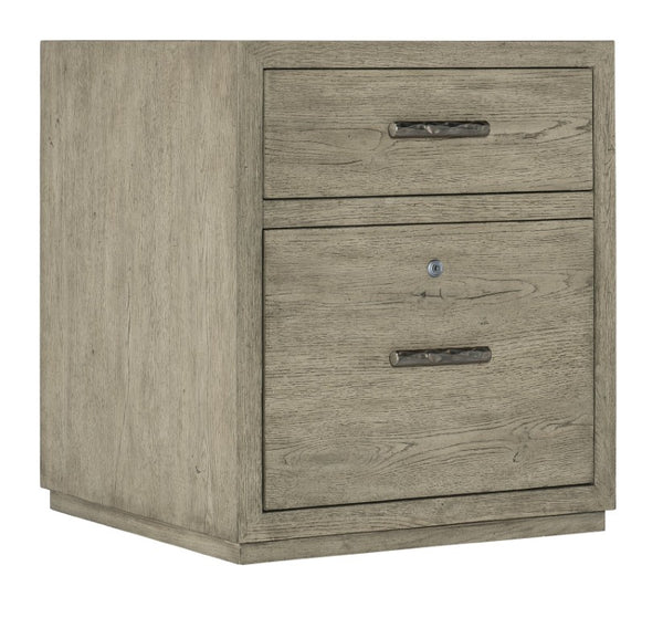 Hooker Furniture Linville Rustic-Mink File Cabinet With Locking Lower Drawer, Oak Veneer Grain & Antique Pewter Pulls 6150-10416-85