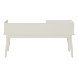 Homelegance By Top-Line Aeron 1-Drawer Cushioned Entryway Bench White Rubberwood