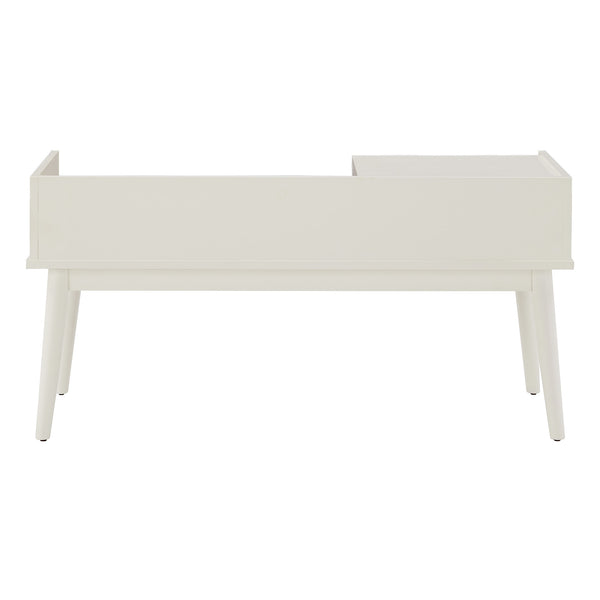 Homelegance By Top-Line Aeron 1-Drawer Cushioned Entryway Bench White Rubberwood