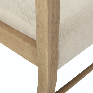 English Elm Christopher Knight Home® - DINING Chair Set of Two Farmhouse Ladder Back Upholstered Rubberwood Seats with Tapered Legs for Cozy Appeal Beige 73988.00LBGETW