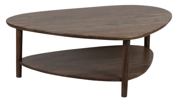Porter Designs Porter Noma Acacia Wood Coffee Table - Mid-century Modern Oval Design With Stylish Lower Shelf Brown Wood 05-108-03-9475