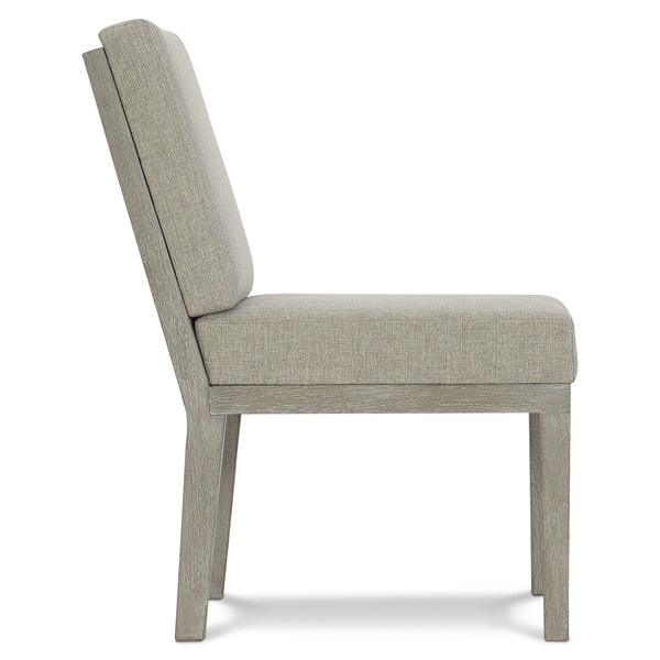 Bernhardt Bernhardt Driftwood Gray Upholstered Side Chair With Cerused Acacia Frame, Rustic Modern Comfort For Dining 306547