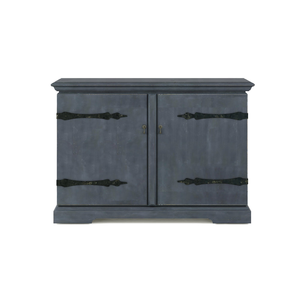 A.R.T. Furniture Alcove Bar Cabinet In Slate Finish - Elegant Acacia & Maple Design With Wine Rack & Storage Solutions Blue Acacia Solids,Maple Veneers,Metal 321253-2821
