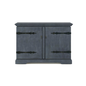 A.R.T. Furniture Alcove Bar Cabinet In Slate Finish - Elegant Acacia & Maple Design With Wine Rack & Storage Solutions Blue Acacia Solids,Maple Veneers,Metal 321253-2821