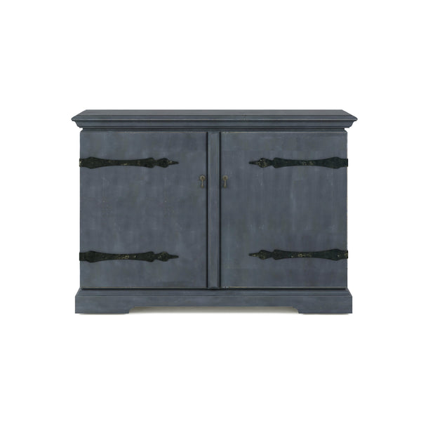 A.R.T. Furniture Alcove Bar Cabinet In Slate Finish - Elegant Acacia & Maple Design With Wine Rack & Storage Solutions Blue Acacia Solids,Maple Veneers,Metal 321253-2821
