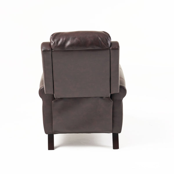 English Elm Christopher Knight Home® - Fabric Burgundy Recliner Chair Mid-Century PU Leather Pushback Sofa with Tufted Cushion, Compact Comfort 57574.00BDY