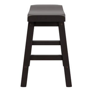 Homelegance By Top-Line Barrett Saddle Seat 18-inch Backless Stools (Set of 2) Black Rubberwood