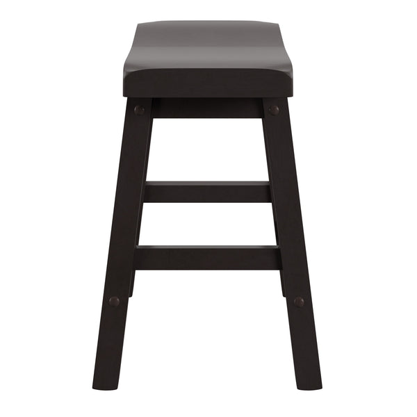Homelegance By Top-Line Barrett Saddle Seat 18-inch Backless Stools (Set of 2) Black Rubberwood