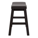 Homelegance By Top-Line Barrett Saddle Seat 18-inch Backless Stools (Set of 2) Black Rubberwood