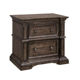 Pulaski Furniture Woodbury Two Drawer Nightstand with USB in Cowboy Boots Brown Brown, Cowboy Boots Brown Rubberwood P351140