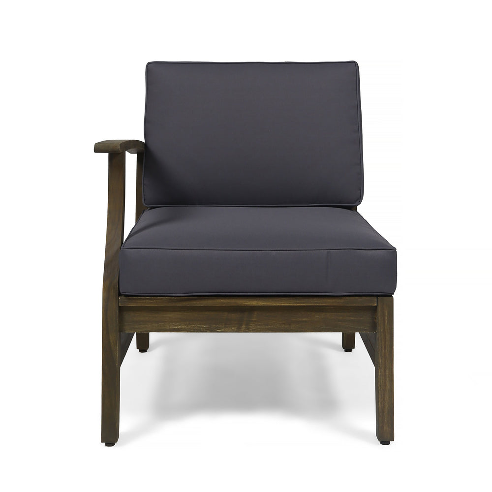 English Elm Perla Armless Accent Chair Tailored Low Profile Upholstered Seat for Living Room Dark Grey 58941.00L-R-CON-M2 GDGRY