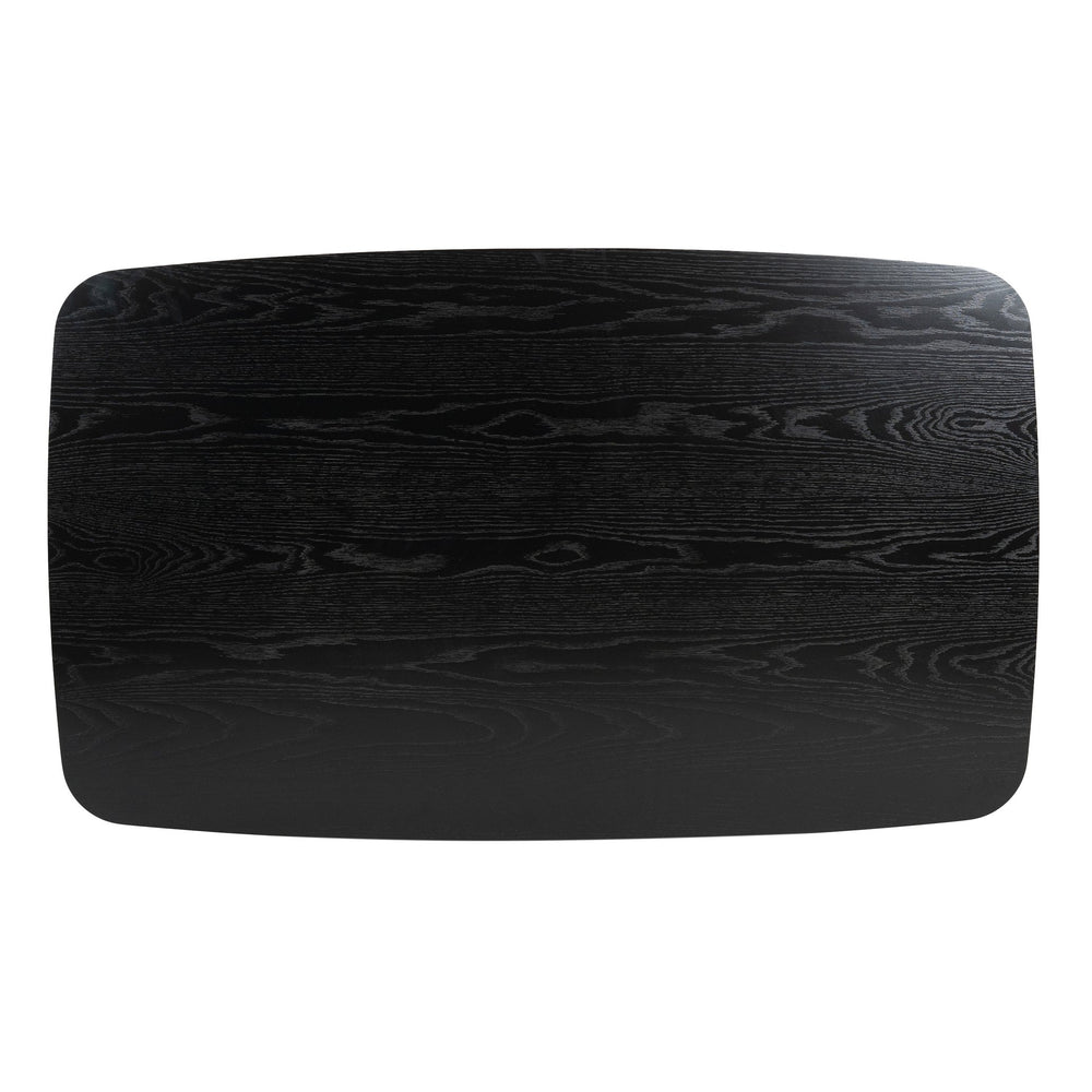 English Elm Christopher Knight Home® - DINING Mid-Century Solid Wood & Faux Wood Top Table with Rubberwood Legs, Sleek Rounded Edge Design Black 58907.00BLK