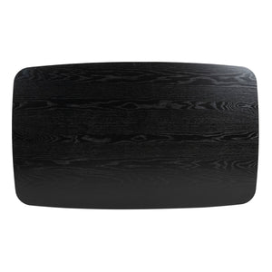 English Elm Christopher Knight Home® - DINING Mid-Century Solid Wood & Faux Wood Top Table with Rubberwood Legs, Sleek Rounded Edge Design Black 58907.00BLK