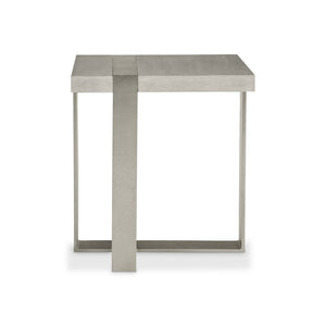 Bernhardt Bernhardt Tempo Side Table With Wire-Brushed Oak Top & Satin Nickel Sculptural Metal Base, 24" H 346126
