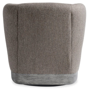 Bernhardt Bernhardt Beck Upholstered Swivel Chair With Sculpted Wingback, Deep Seat & Textured Wood Base B822SO