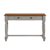 Homelegance By Top-Line Renzo Antique 1-Drawer Desk with Charging Station White Rubbberwood