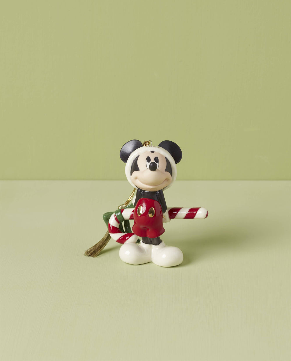 Lenox 2024 Mickey Mouse With Candy Cane Ornament Blue, IVORY PORCELAIN 895791