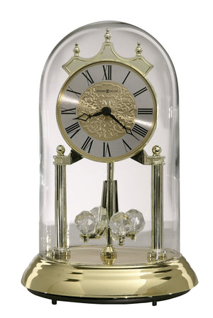 Hekman Furniture 645690 Christina Tabletop Clock - Elegant 9-inch Glass Dome With Pendulum & Crystals For Home Decor Polished Brass Christina Tabletop Clock 645690