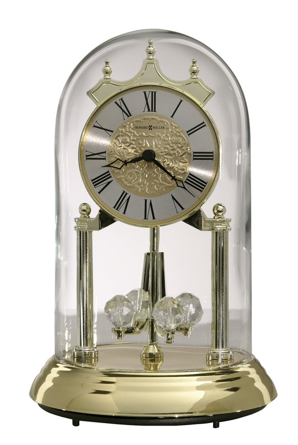 Hekman Furniture 645690 Christina Tabletop Clock - Elegant 9-inch Glass Dome With Pendulum & Crystals For Home Decor Polished Brass Christina Tabletop Clock 645690