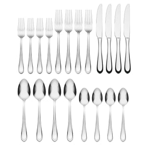 Lenox Hampton Forge Alessi Mirror 20 Piece Everyday Flatware Set, Service for 4 Metallic, STAINLESS METAL 895329