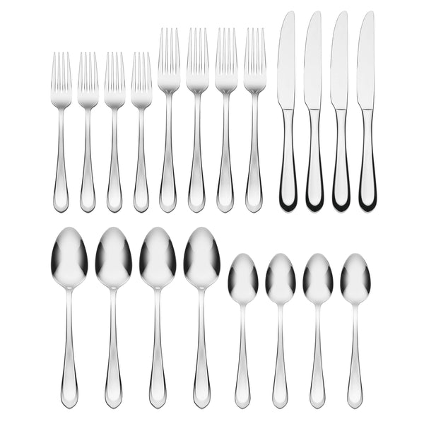 Lenox Hampton Forge Alessi Mirror 20 Piece Everyday Flatware Set, Service for 4 Metallic, STAINLESS METAL 895329