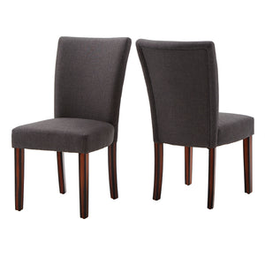 Homelegance By Top-Line Harmonn Upholstered Parsons Dining Chairs (Set of 2) Espresso Rubberwood