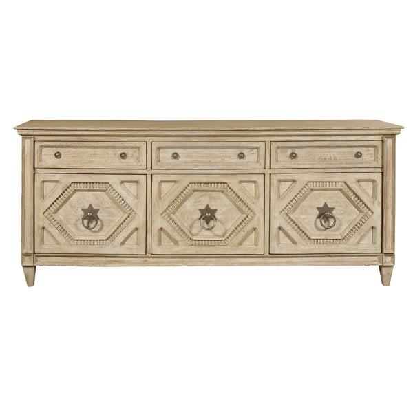 3-Door Entertainment Console with Storage Drawers Natural with Natural finish P301030 Pulaski Furniture