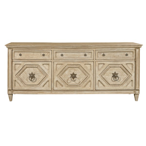 3-Door Entertainment Console with Storage Drawers Natural with Natural finish P301030 Pulaski Furniture