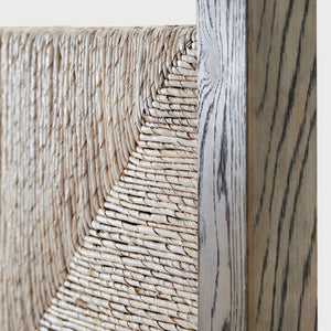 Bernhardt Bernhardt Palma King Canopy Bed With Woven Abaca Panels, Rustic White Oak & Tarnished Nickel Accents K1263