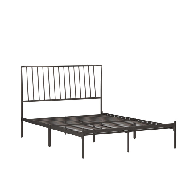 Homelegance By Top-Line Dante Metal Platform Bed with Curved Metal Headboard Dark Bronze Metal
