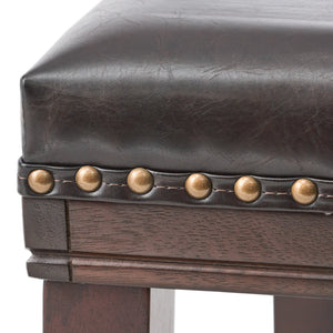 English Elm Saddle Contoured Pu Leather Counter Stool with Solid Rubberwood Frame for Kitchen Dining 62469.00PU